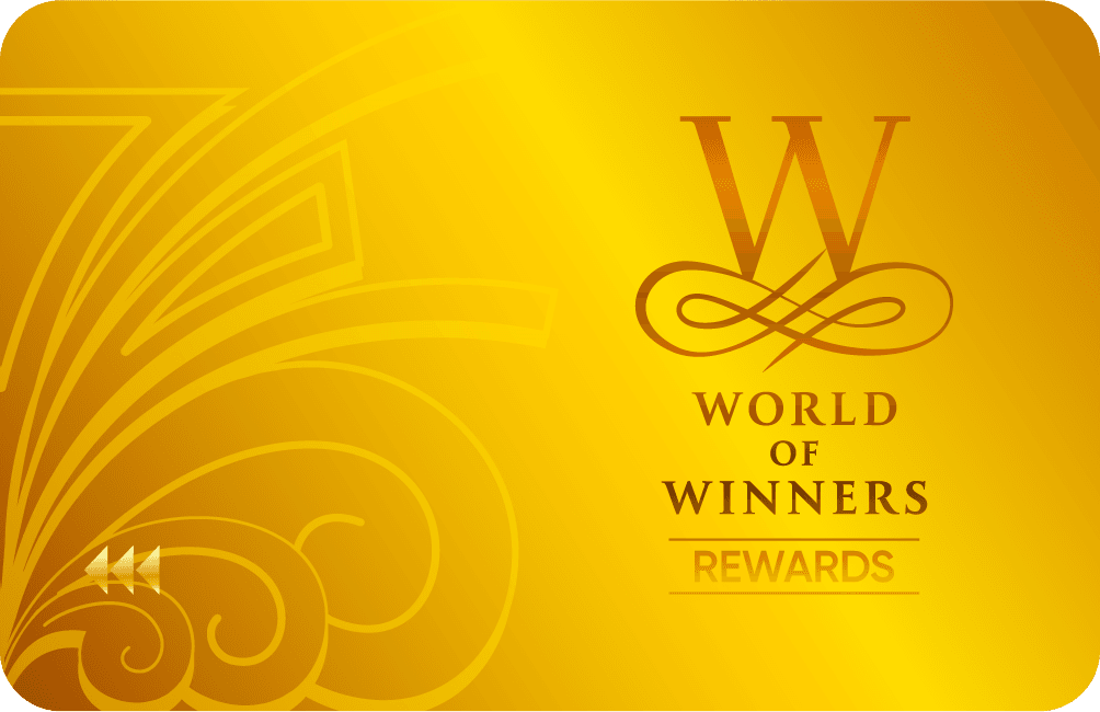 Gold World of Winners membership card